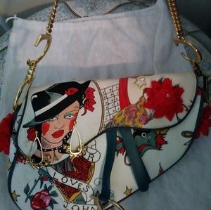 Dior Saddle bag. Rare Gold Chain. Small.